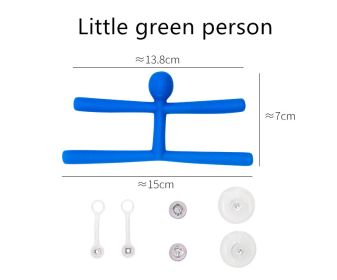 Home Decor Mini Man Refrigerator Magnets Cute Rubber Key Holder Wall Hook Towel Hanger For Office Home Fun Decoration (Option: Little Green Man OPP Bag)