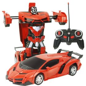 One Click Deformation Remote Control Car RC (Option: Orange-Ordinary battery)