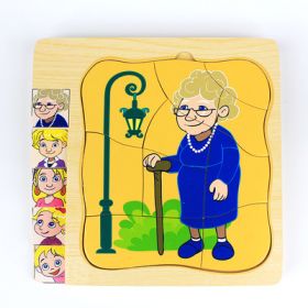 Boys' Body Structure Puzzle Children's Wooden Toys (Option: MT Woman Growth)