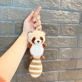 Plush Long Tail Raccoon Doll Small Pendant Keychain (Option: Brown-No Keychain)