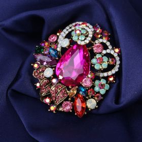 Bohemian Crystal Luxurious Classic Brooch (Color: Red)