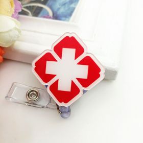 Fashion Cartoon Can Buckle Work Nurse Certificate Pull Peels Chest Card Clip Certificate Retractable Buckle Name Tag (Option: A)