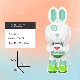 Violent Bear Building Blocks Toy Decoration Trend Creative (Option: Green Than Heart Rabbit)