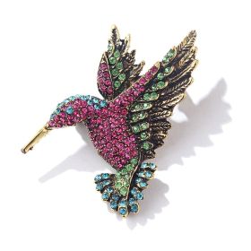 New Retro Style Alloy Hummingbird Brooch (Option: Xz4221A Rose Red)