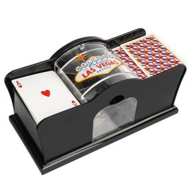 Hand-cranked Shuffling Machine Playing Cards Board Game (Color: Black)