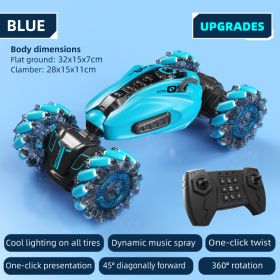 Light Music Twist Car Spray High-speed Car Toy Remote Control Car (Option: Single Control Sky Blue)