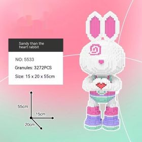 Violent Bear Building Blocks Toy Decoration Trend Creative (Option: Pink Than Heart Rabbit)