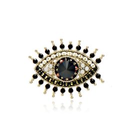 Women's Fashion Vintage Creative Devil's Eye Brooch (Color: Black)