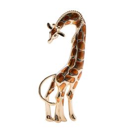 Large Size Painted Giraffe Brooch Dripping Oil Painting Oil Pin Corsage Women's Accessories (Color: Brown)