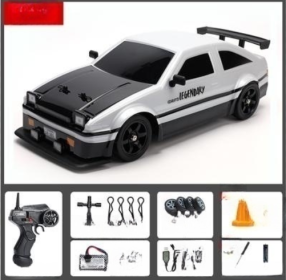 Rc Remote Control Car AE86 Four-wheel Drive High-speed Drift Racing Car (Color: White)