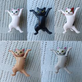 1pc/5pcs Cute Cat Pen Holder, Toy Cat Headphone Holder, Enchanted Dancing Cat Pen Holder, Home Desktop Ornament (Color: White+Black+Grey+Yellow+Tricolor)