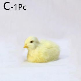 1pc Simulated Little Chick Figurine Lifelike Chicken Figurines Animal Figurine Realistic Chicken Photography Props Easter Supplies Easter Toy (Style: 3)