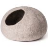 Cat Cave Bed -Handmade Wool Cat Bed Cave with Mouse Toy