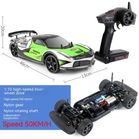 Drift Four-wheel Drive Remote Control Racing Car Wireless Children's Plastic Toys (Option: Green Ferrari-1 To 10)