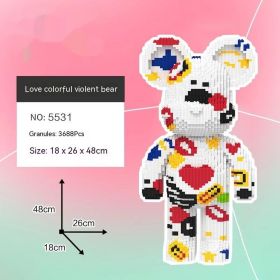 Violent Bear Building Blocks Toy Decoration Trend Creative (Option: Colorful Violent Bear)