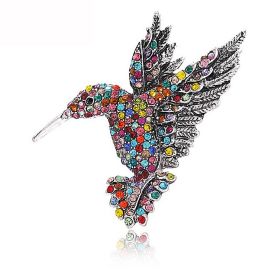 New Retro Style Alloy Hummingbird Brooch (Option: Xz4221E Mixed Color)