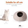 Cat Cave Bed -Handmade Wool Cat Bed Cave with Mouse Toy