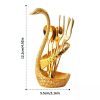 1pc; Coffee Dessert Spoon Set; Fruit Cake Coffee Tea Spoon; Swan Shaped Base Holder Cutlery Set; Zinc Alloy Metal Tableware