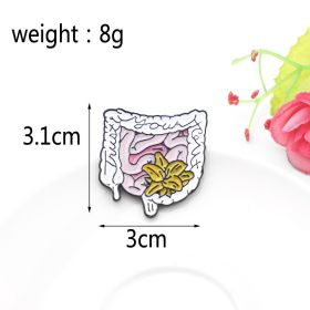 Fashion Halloween Heart Skull Nervous Alloy Brooch (Option: Gut dissection)