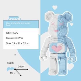 Violent Bear Building Blocks Toy Decoration Trend Creative (Option: Blue And White Love Bear)