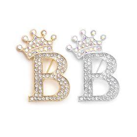 Fashion English Letter Brooch Creative Clothing Accessories (Option: Silver-B)