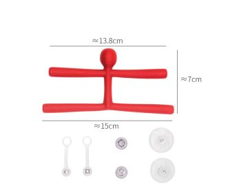 Home Decor Mini Man Refrigerator Magnets Cute Rubber Key Holder Wall Hook Towel Hanger For Office Home Fun Decoration (Option: Little Red Man OPP Bag)