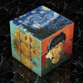 Van Gogh Sunflower Starry Sky Third Order Rubik's Cube (Option: Starry Sky Small Hole)