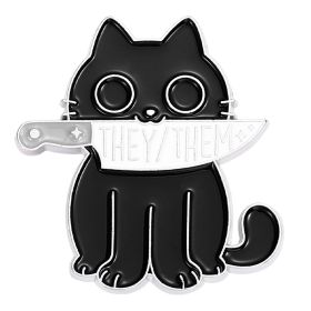 Alloy Letters Series Brooches Cartoon Black Cat (Option: XZ6642)