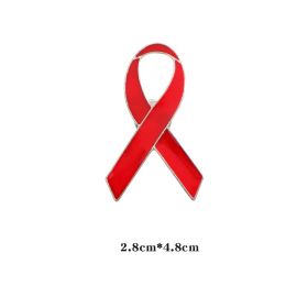 Metal Badge AIDS Prevention Activity Red Ribbon (Option: Red Ribbon Large)