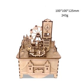 Wooden Music Box Series Manual Diy 3d Puzzles (Option: Urban Landscape)