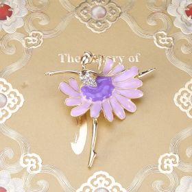 New Alloy Ballet Girl Brooch Accessories (Color: Purple)