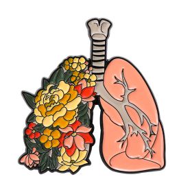 Brain Brooch Bone Chest Lung Metal (Option: XZ6551)