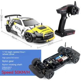 Drift Four-wheel Drive Remote Control Racing Car Wireless Children's Plastic Toys (Option: Yellow Nissan-1 To 10)