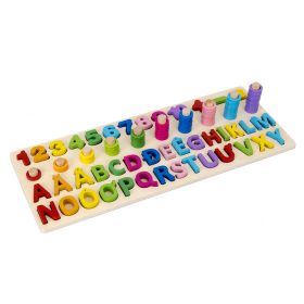 Wooden Three-in-one Digital Board Digital Shape Matching Letter Cognitive Toy (Option: Numeric Letters)